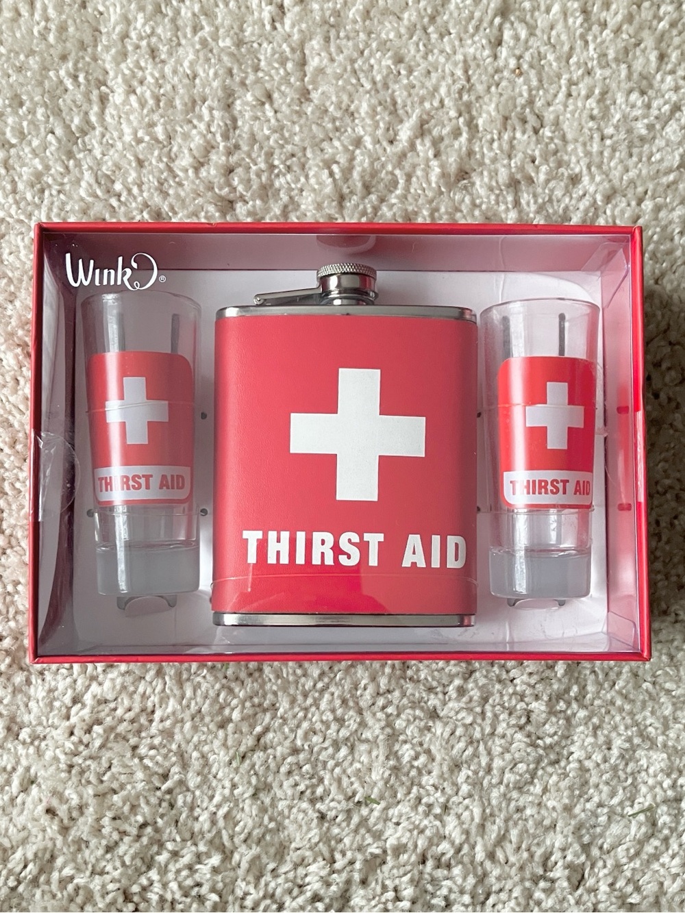 Wink | Thirst Aid Flask and Shot Glass Set